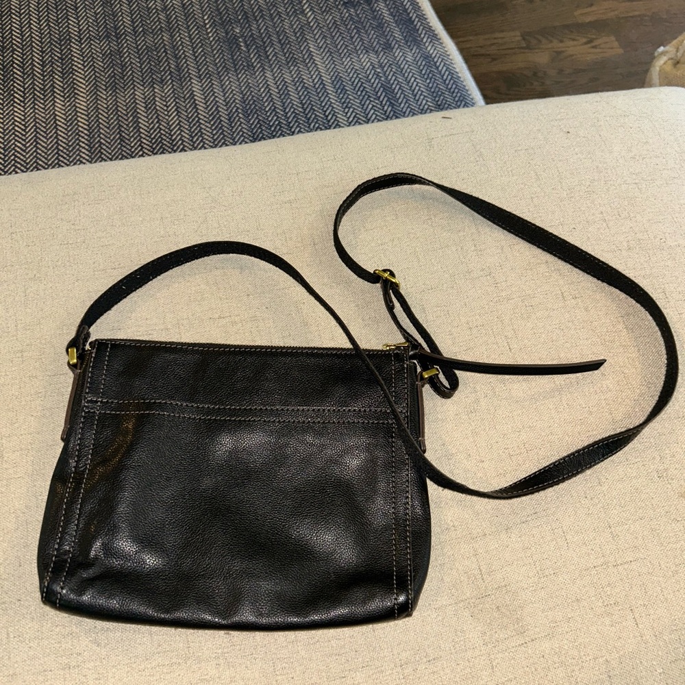 Fossil Black Leather Shoulder Bag